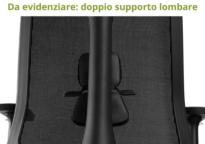 Sedia Ergonomica ADARA, Esclusiva, Supporto Lombare Regolabile