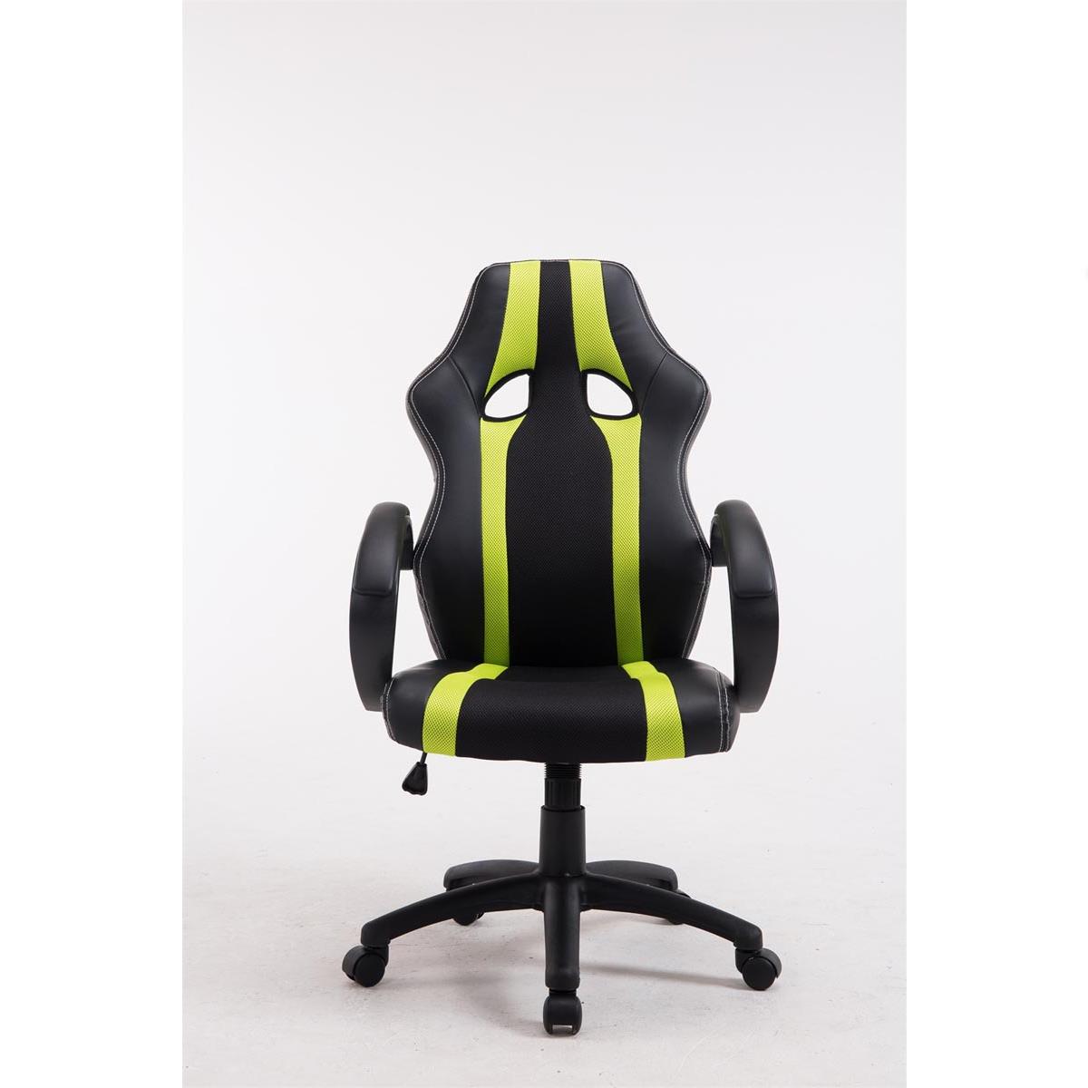 Sedia Gaming per ufficio WIND BASE, con Ampio Schienale, Design  esclusivo,in Pelle, colore Nero/Verde 