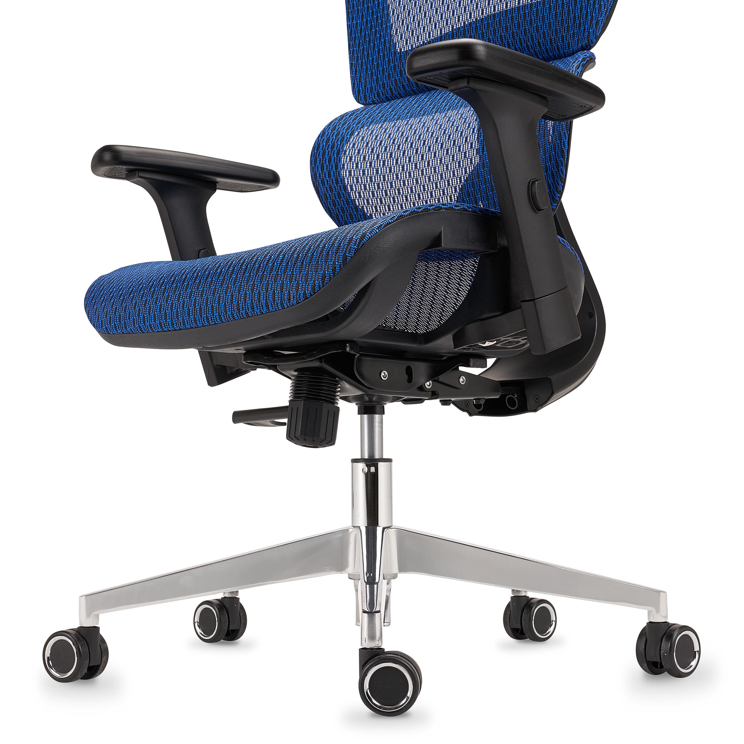 Sedia Ergonomica VICTORY Completamente regolabile, in Tessuto Blu 